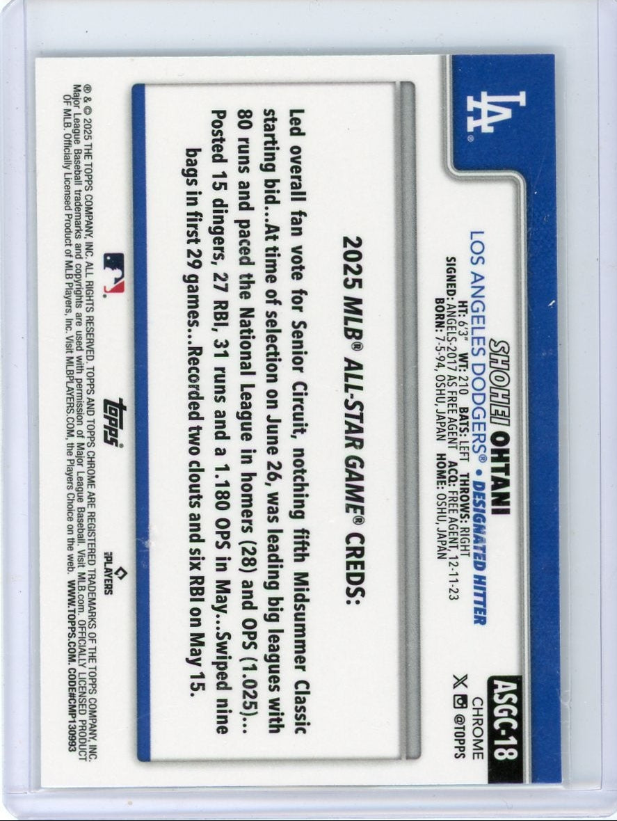 Shohei Ohtani 2025 Topps Chrome ASG