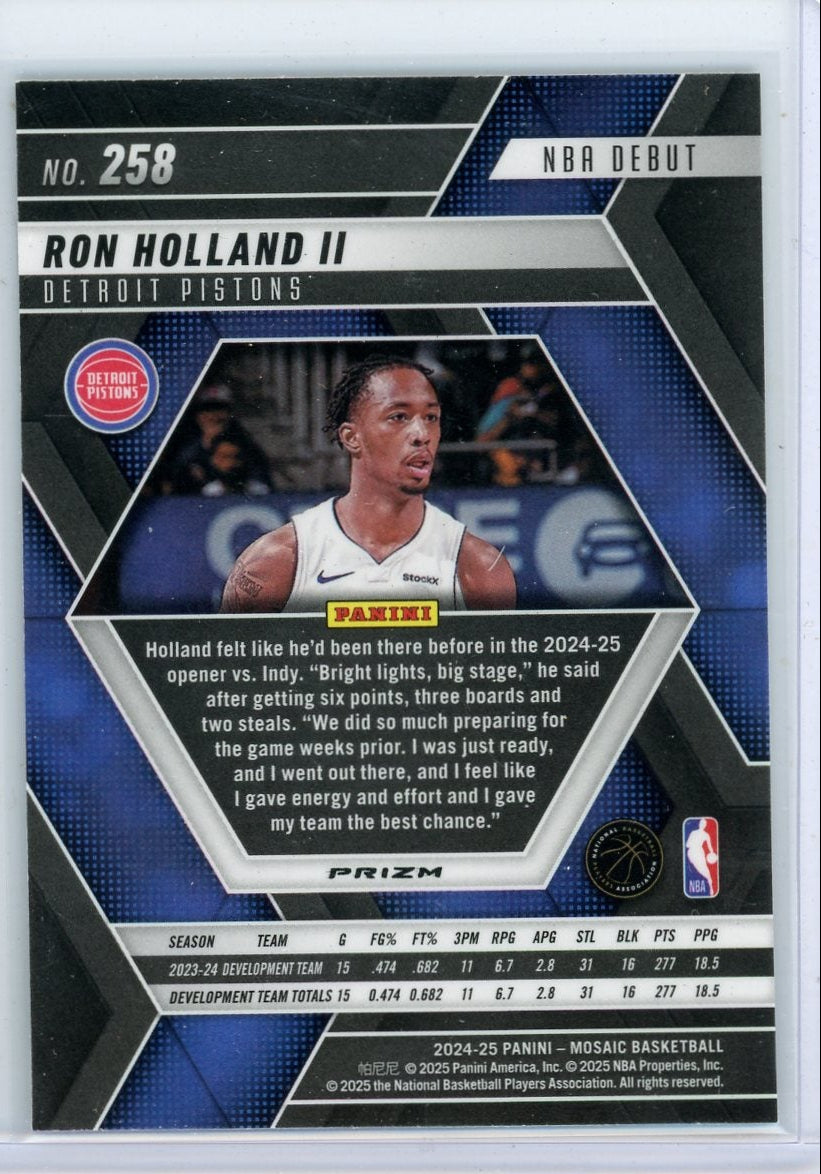 Ron Holland II 2024-25 Panini Mosaic NBA Debut Genesis RC