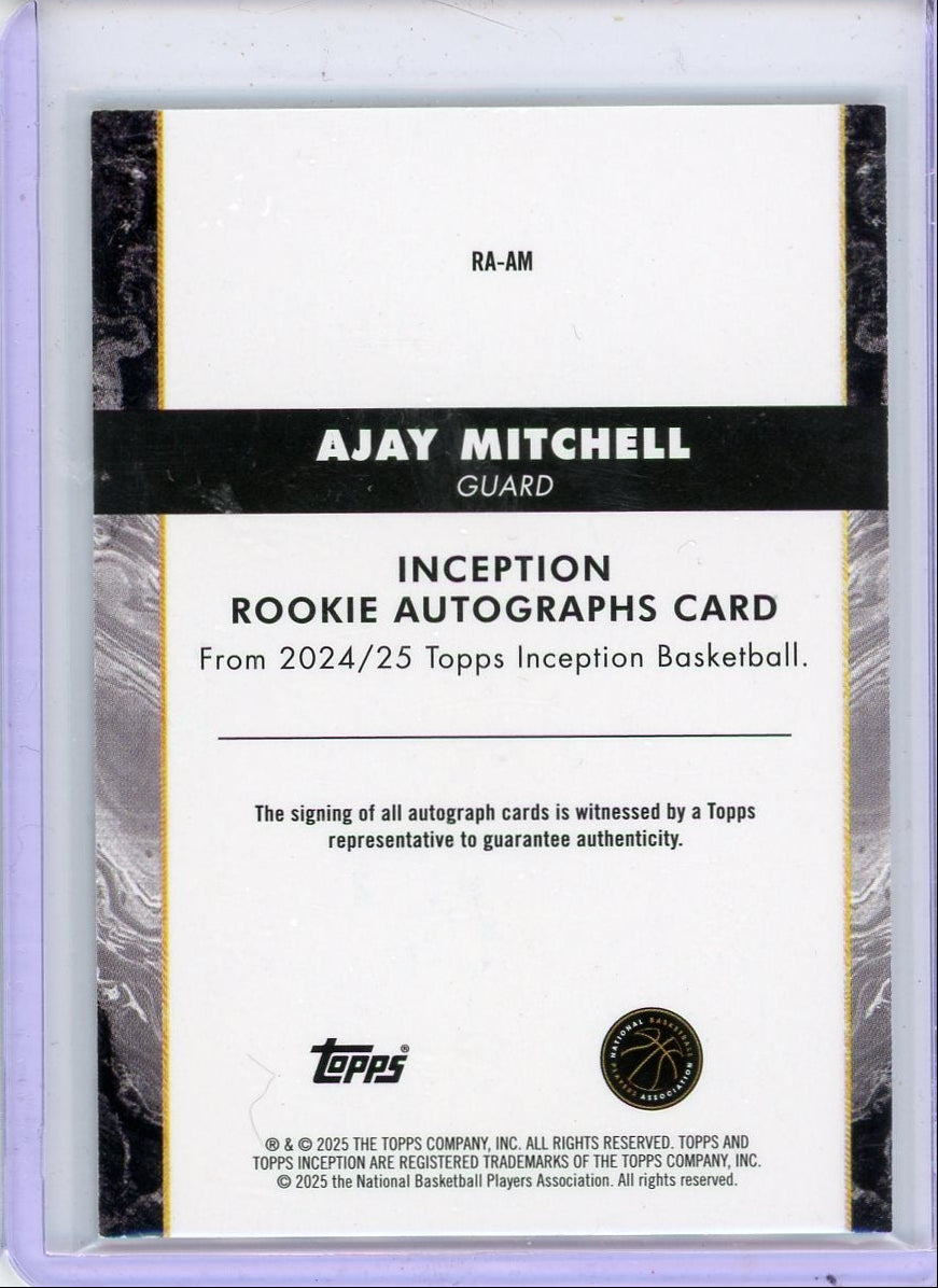 Ajay Mitchell 2024-25 Topps Inception autograph RC
