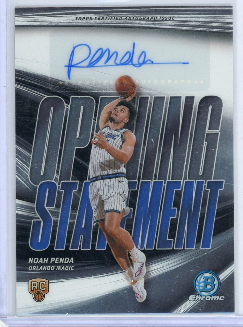 Noah Penda 2025-26 Bowman Basketball Opening Statement Rookie Autograph
