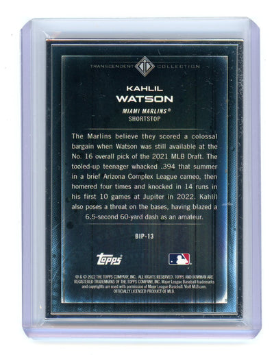 Khalil Watson 2022 Bowman Transcendent Collection Bowman Icons /50