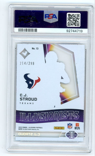 CJ STROUD 2023 Illusions #13 Illusionists-Light Blue PSA 9