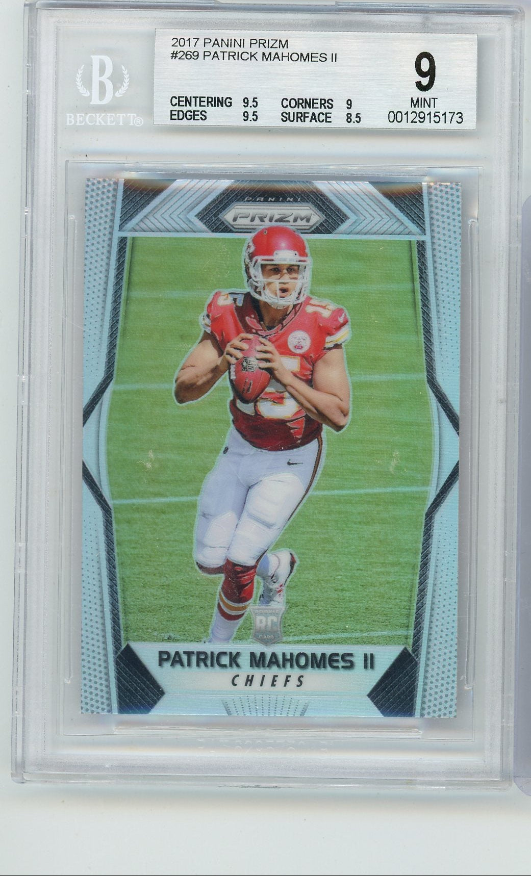 Patrick Mahomes II 2017-18 Panini Prizm Silver RC BGS 9