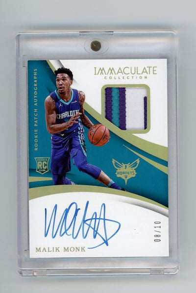 Malik Monk 2017-18 Panini Immaculate Collection RPA Gold #'d 08/10