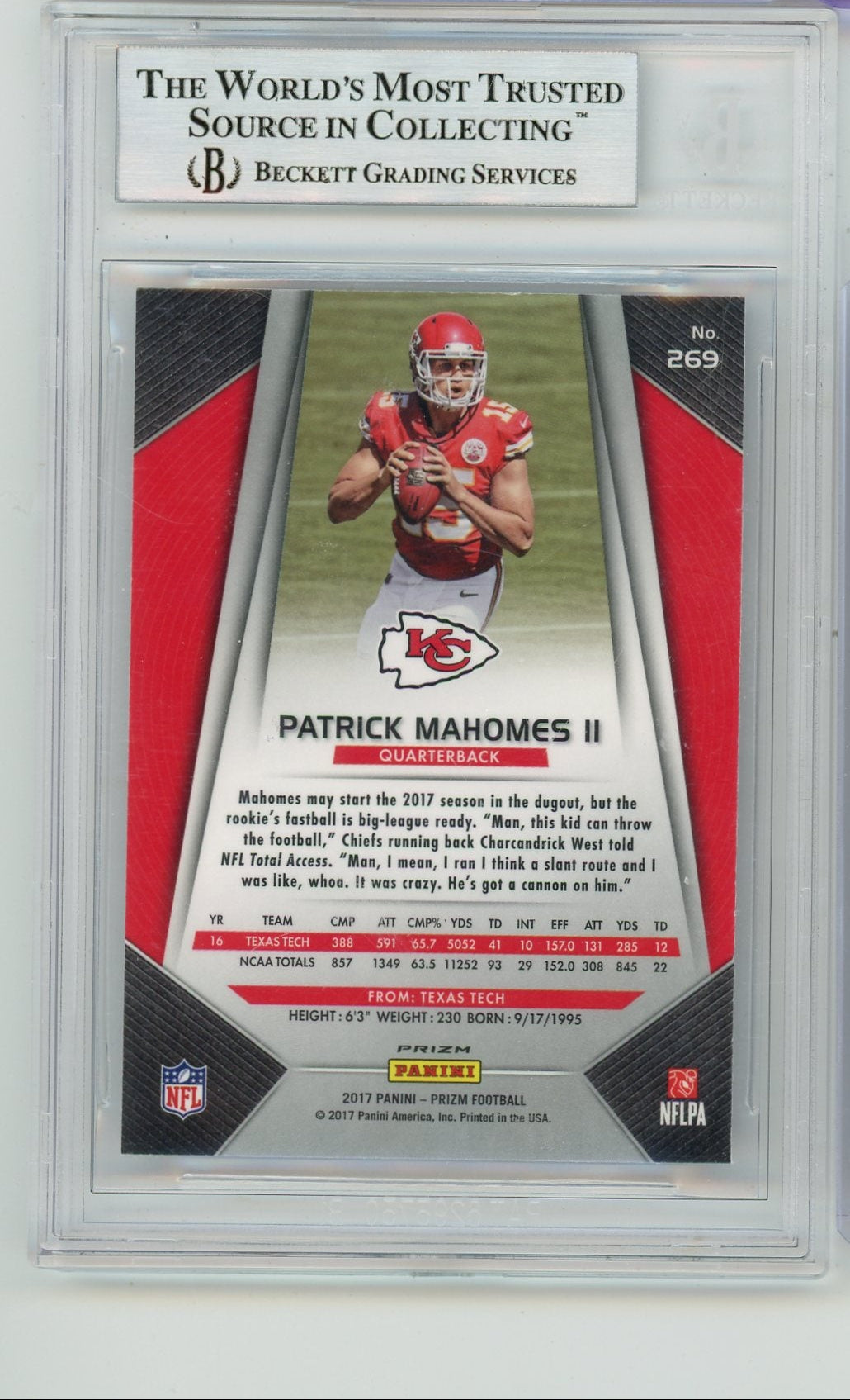 Patrick Mahomes II 2017-18 Panini Prizm Silver RC BGS 9