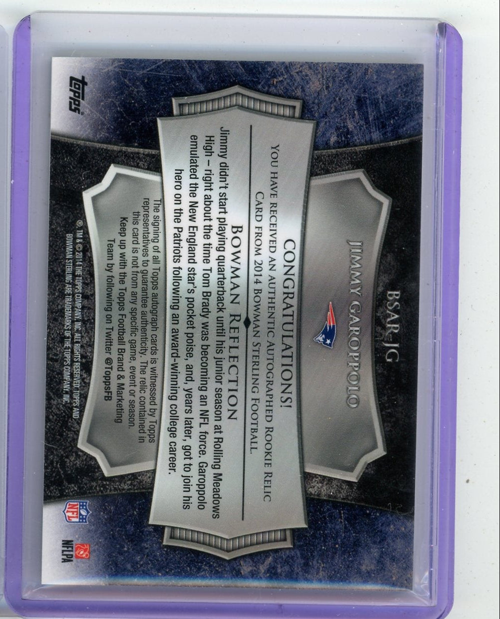 Jimmy Garoppolo 2014 Bowman Sterling RPA