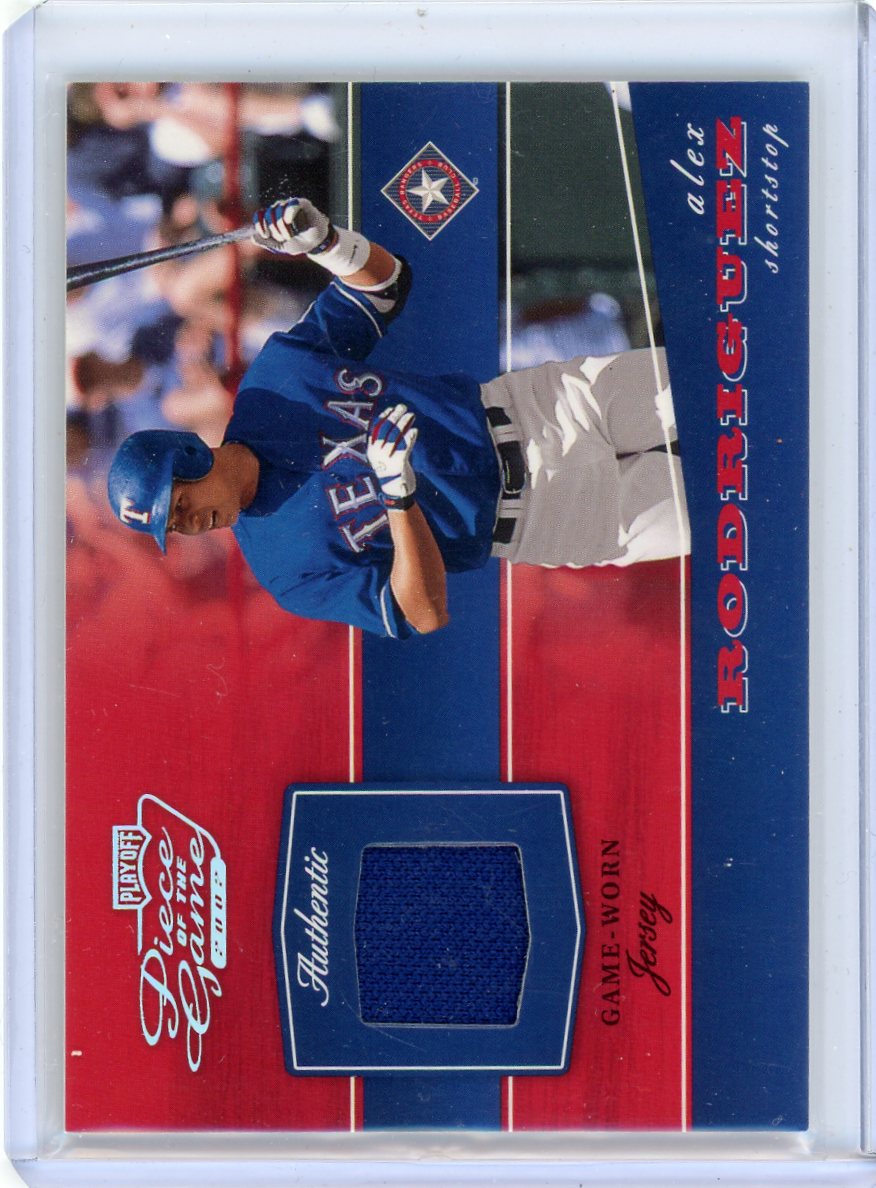 Alex Rodriguez 2002 Playoff Piece of the Game Game-Used Jersey Relic #'d 073/100