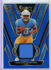 Omarion Hampton 2025 Panini Select Rookie Patch Blue