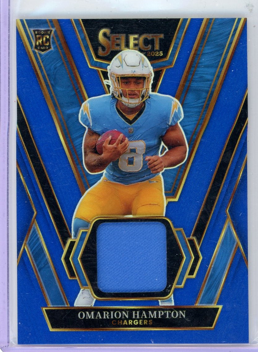 Omarion Hampton 2025 Panini Select Rookie Patch Blue