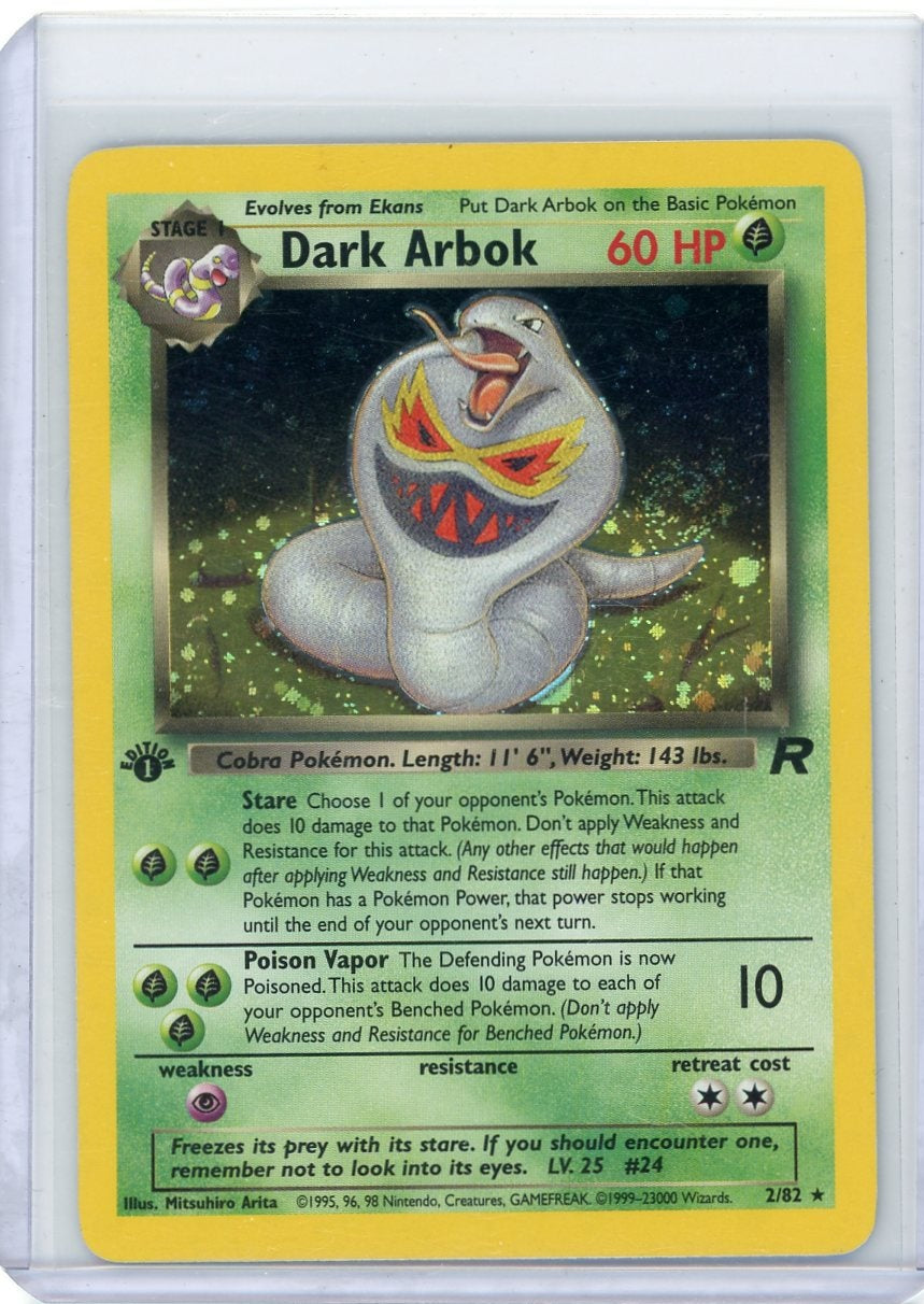 Dark Arbok 1st Edition 2000 Pokemon Team Rocket holo #2/82