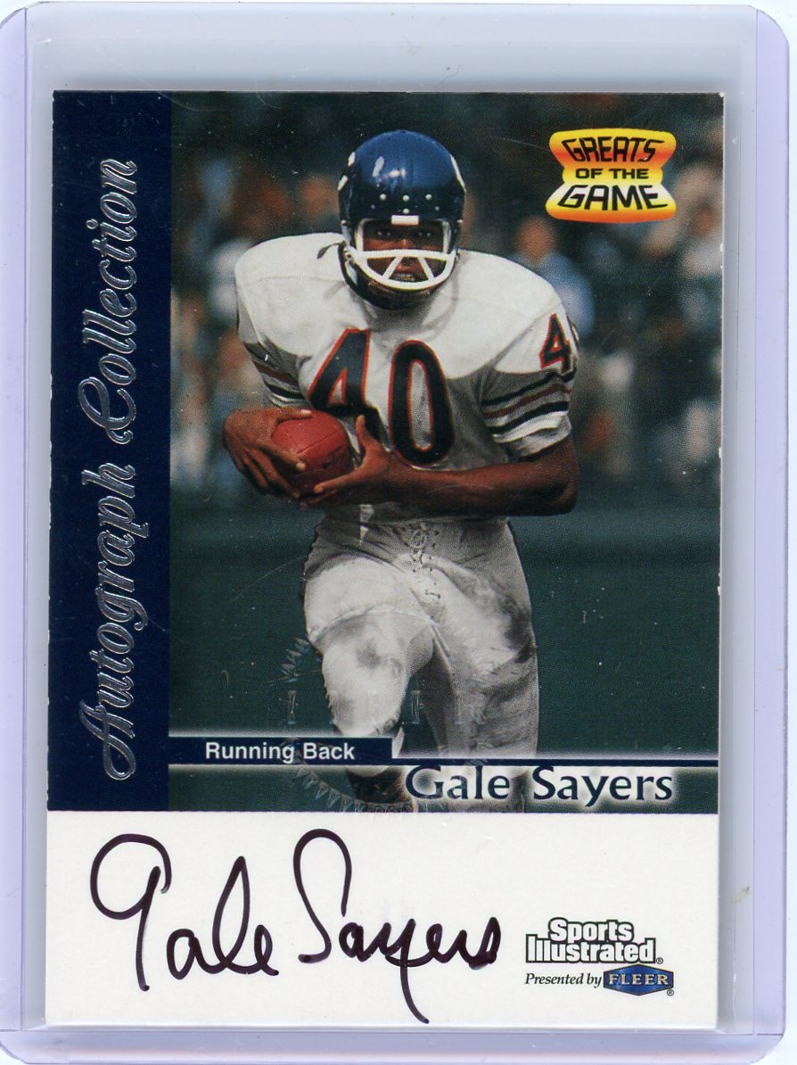 Gale Sayers 1999 Fleer Greats of the Game Autograph