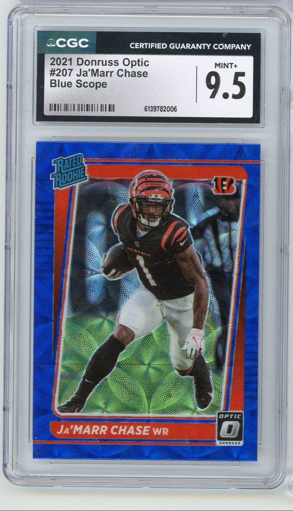 Ja'Marr Chase 2021 Panini Donruss Optic Blue Scope rookie card CGC 9.5