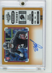 Drake London 2022 Panini Contenders Optic Rookie Ticket Auto Orange RC #'d 04/20