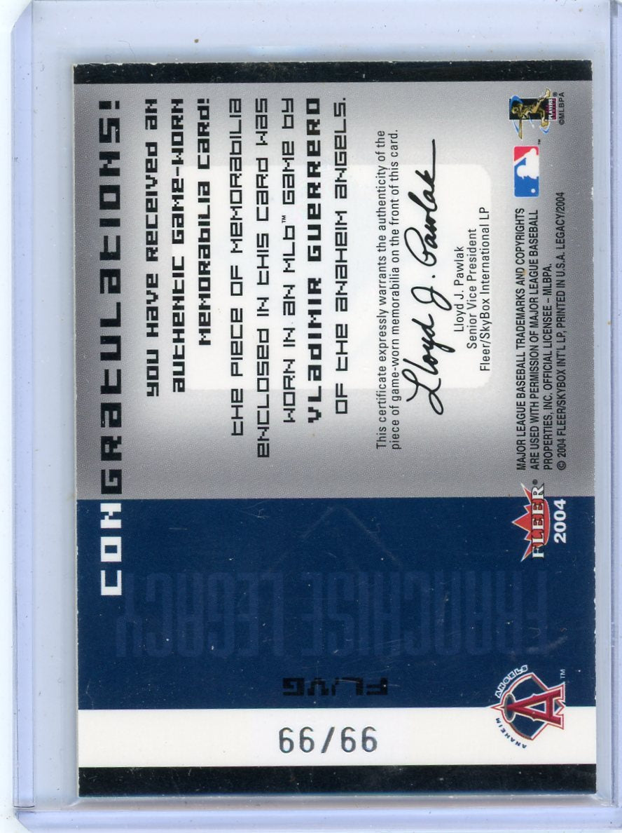 Vladimir Guerrero 2004 Fleer Legacy Franchise Legacy Relic #'d 99/99