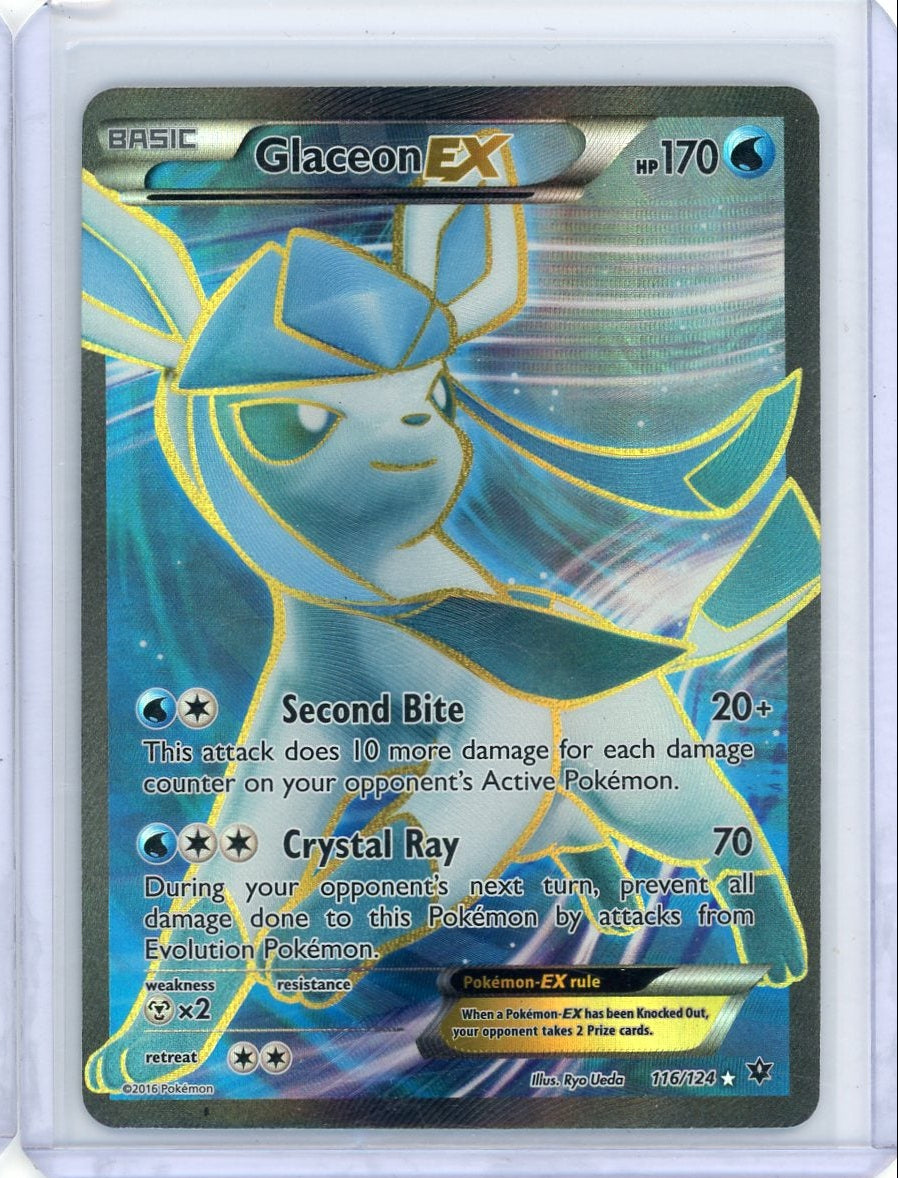 Glaceon EX 2016 Pokemon Fates Collide full art rare holo #116/124 LP