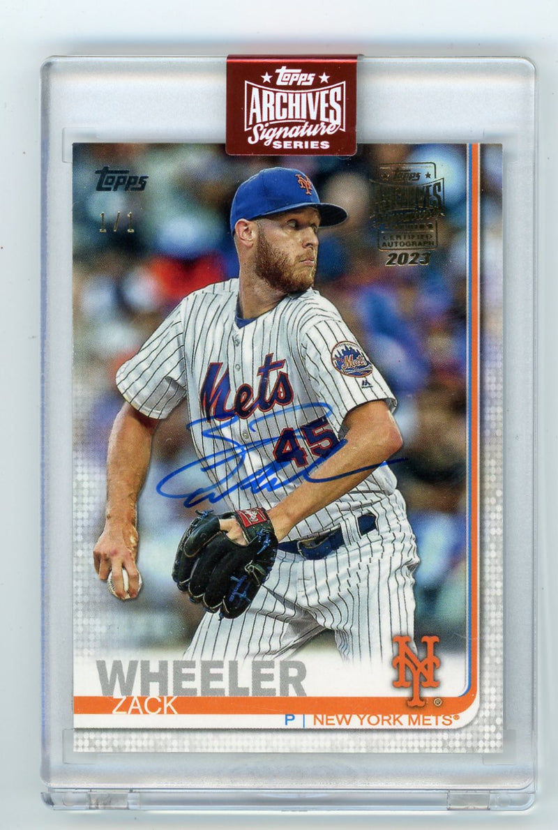 Zack Wheeler 2023 Topps Archives Signature Series Auto 1/1