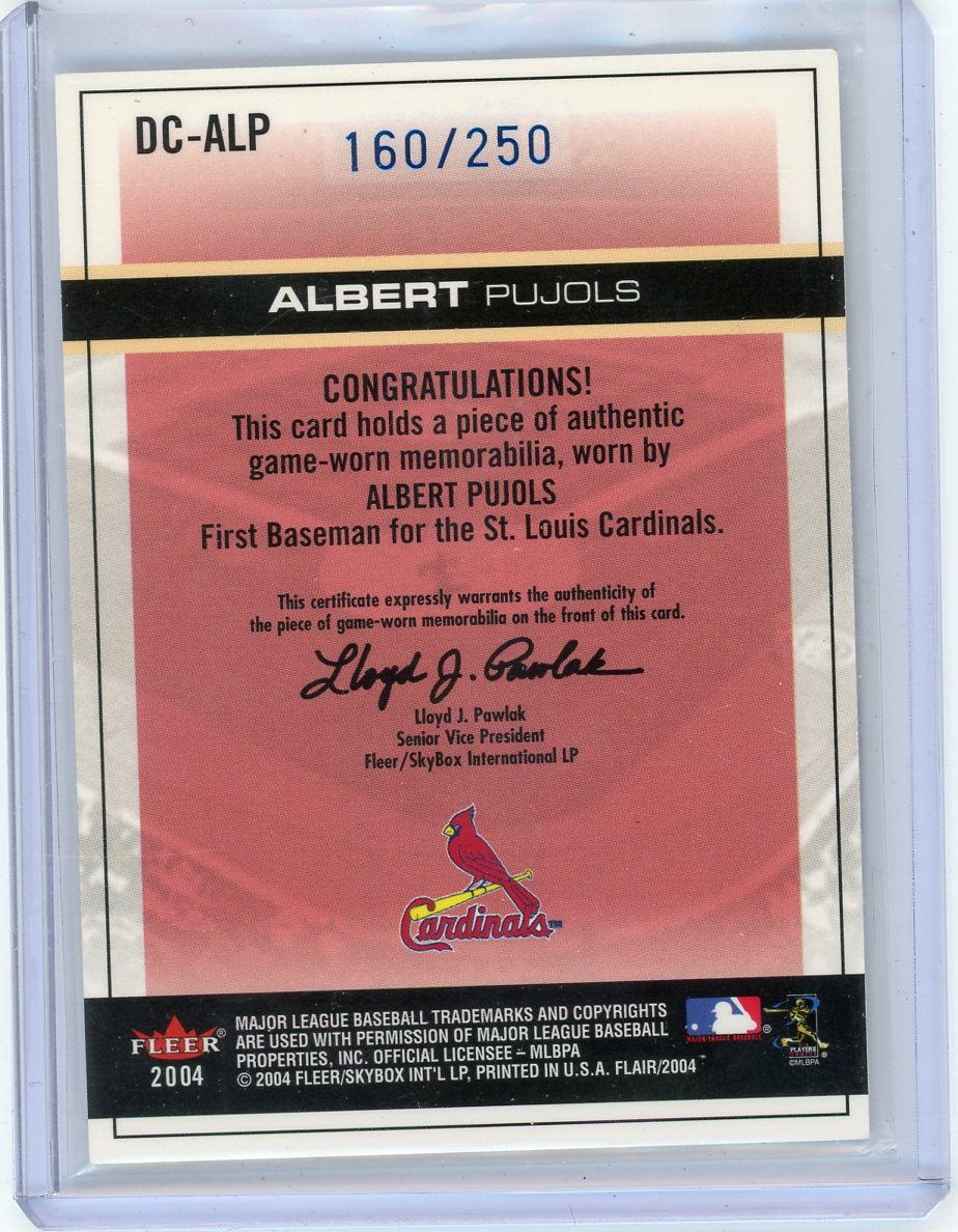 Albert Pujols 2004 Fleer Flair Diamond Cuts Game-Used Relic #'d 160/250