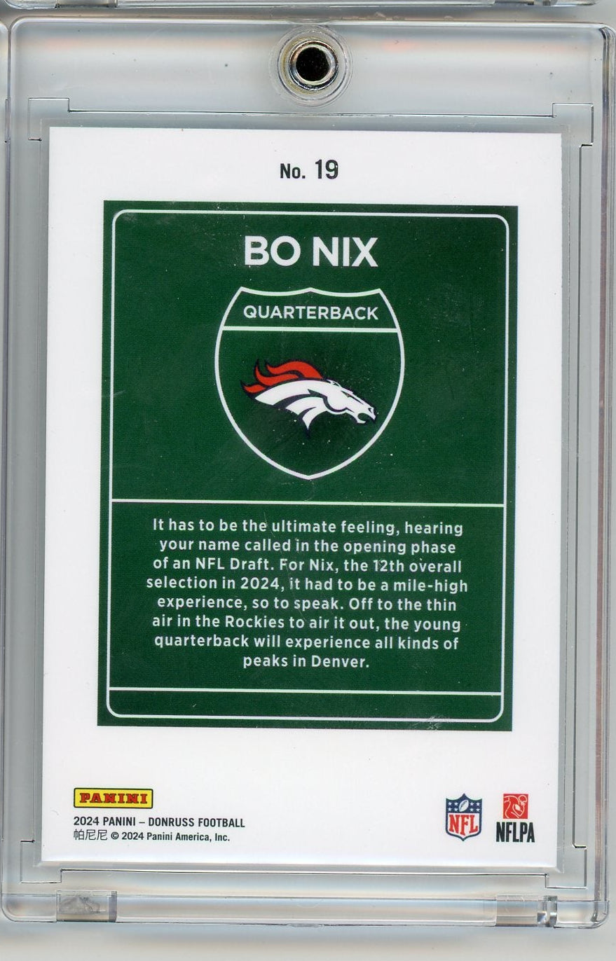 Bo Nix 2024 Panini Donruss Downtown rookie card