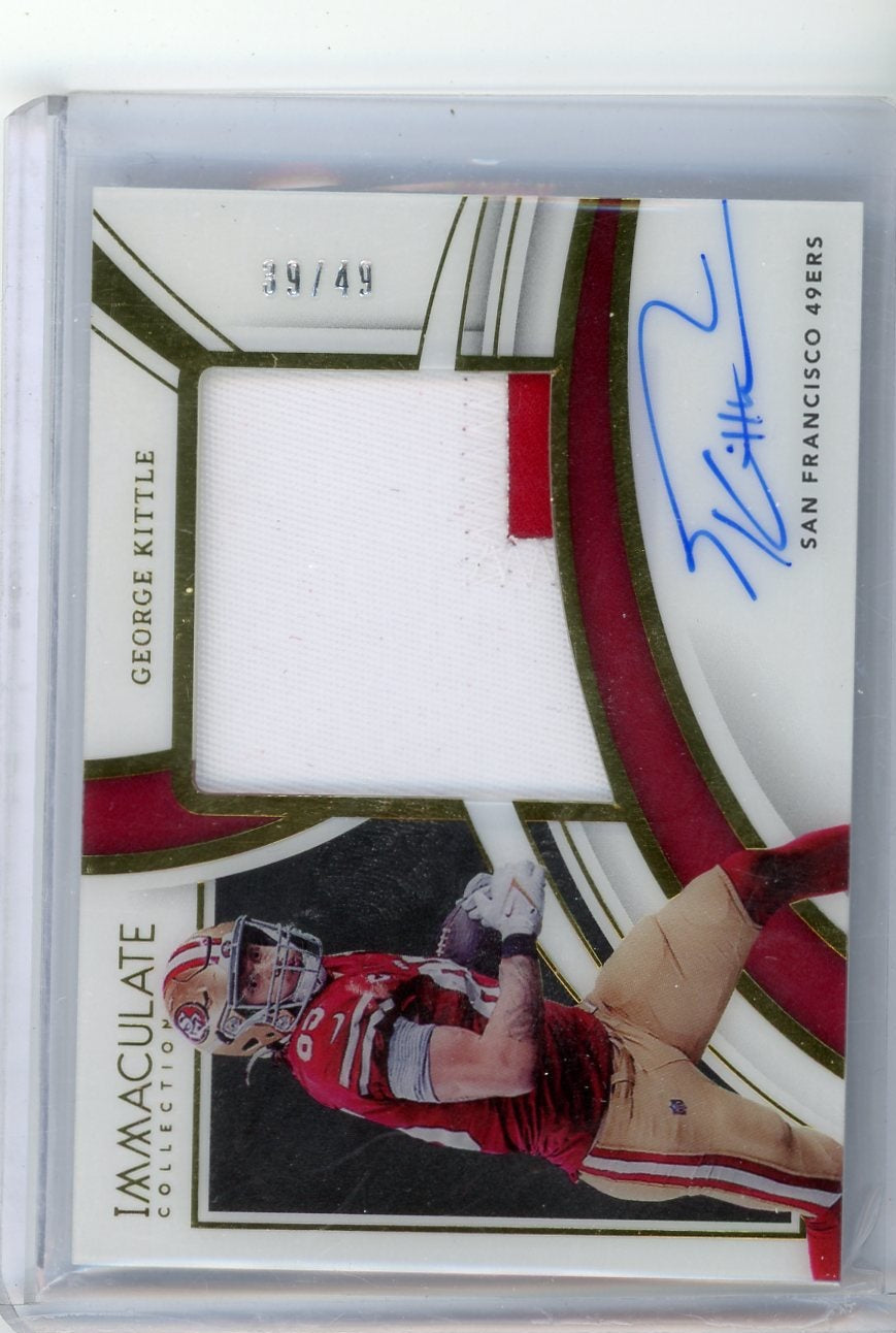 George Kittle 2022 Panini Immaculate Collection Football - Premium Patch Autographs #'d 39/49