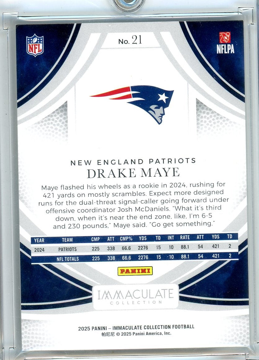 Drake Maye 2025 Panini Immaculate Gold #'d 9/10