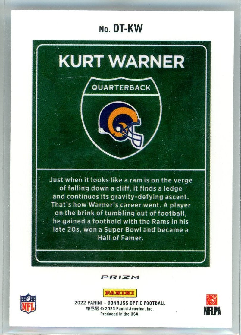 Kurt Warner 2022 Panini Donruss Optic Downtown SSP
