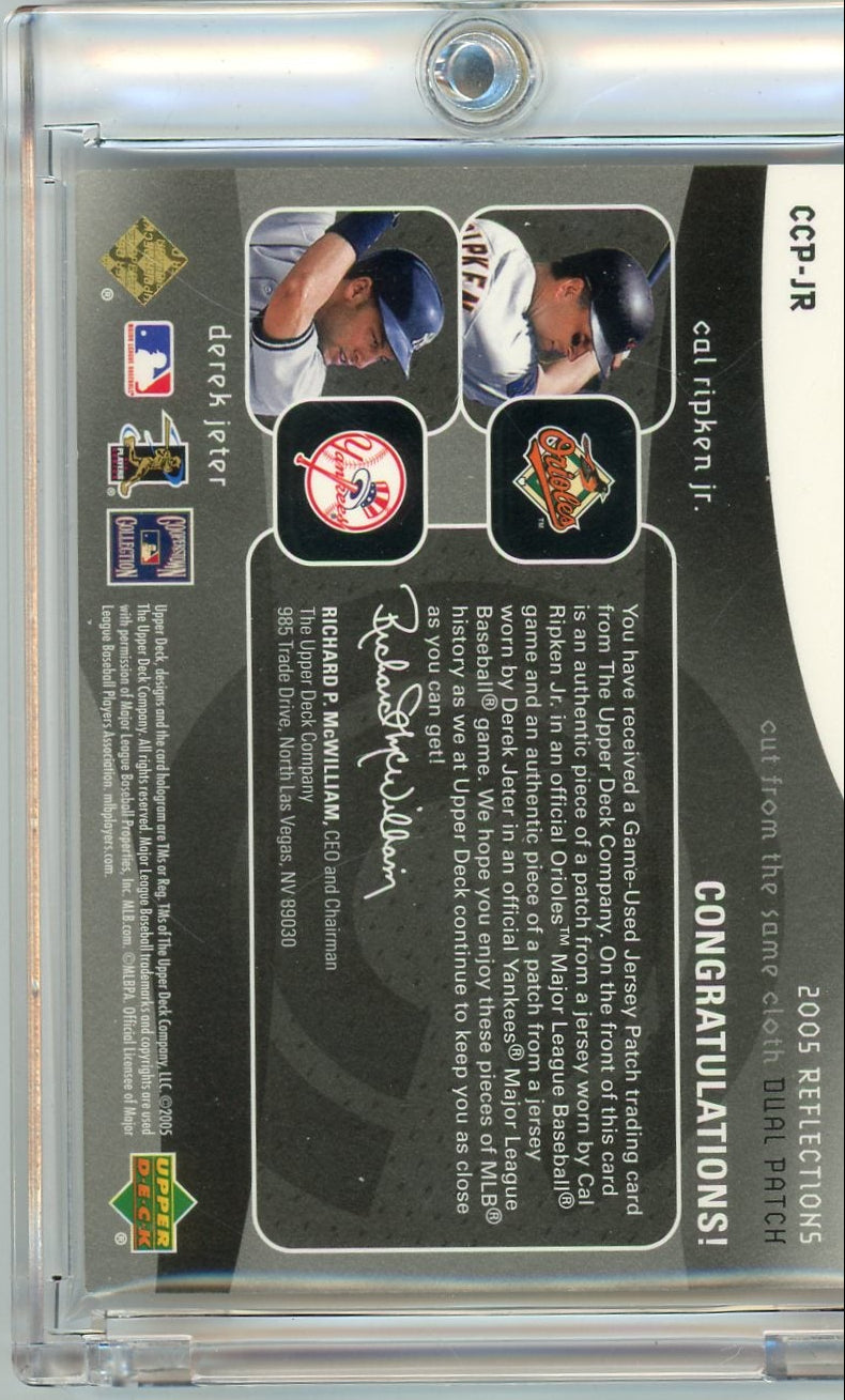 Cal Ripken Jr./Derek Jeter 2005 Upper Deck Reflections Cut from the Same Cloth Dual Patch #'d 84/99
