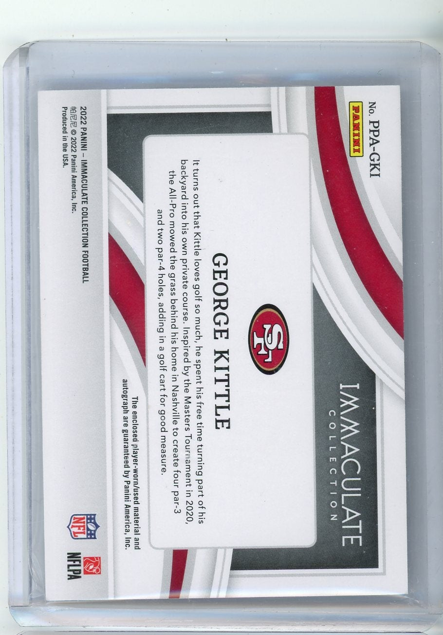 George Kittle 2022 Panini Immaculate Collection Football - Premium Patch Autographs #'d 39/49