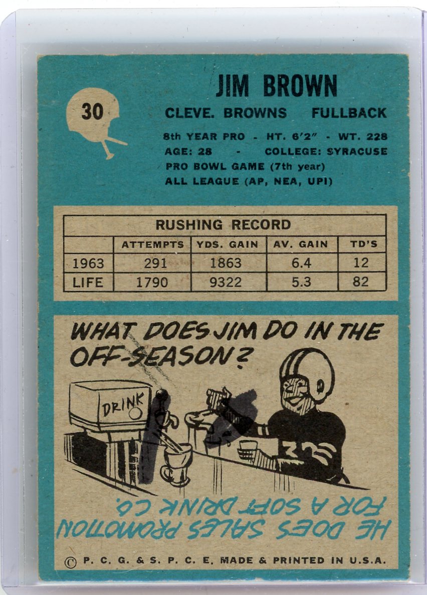 Jim Brown 1964 Topps #30