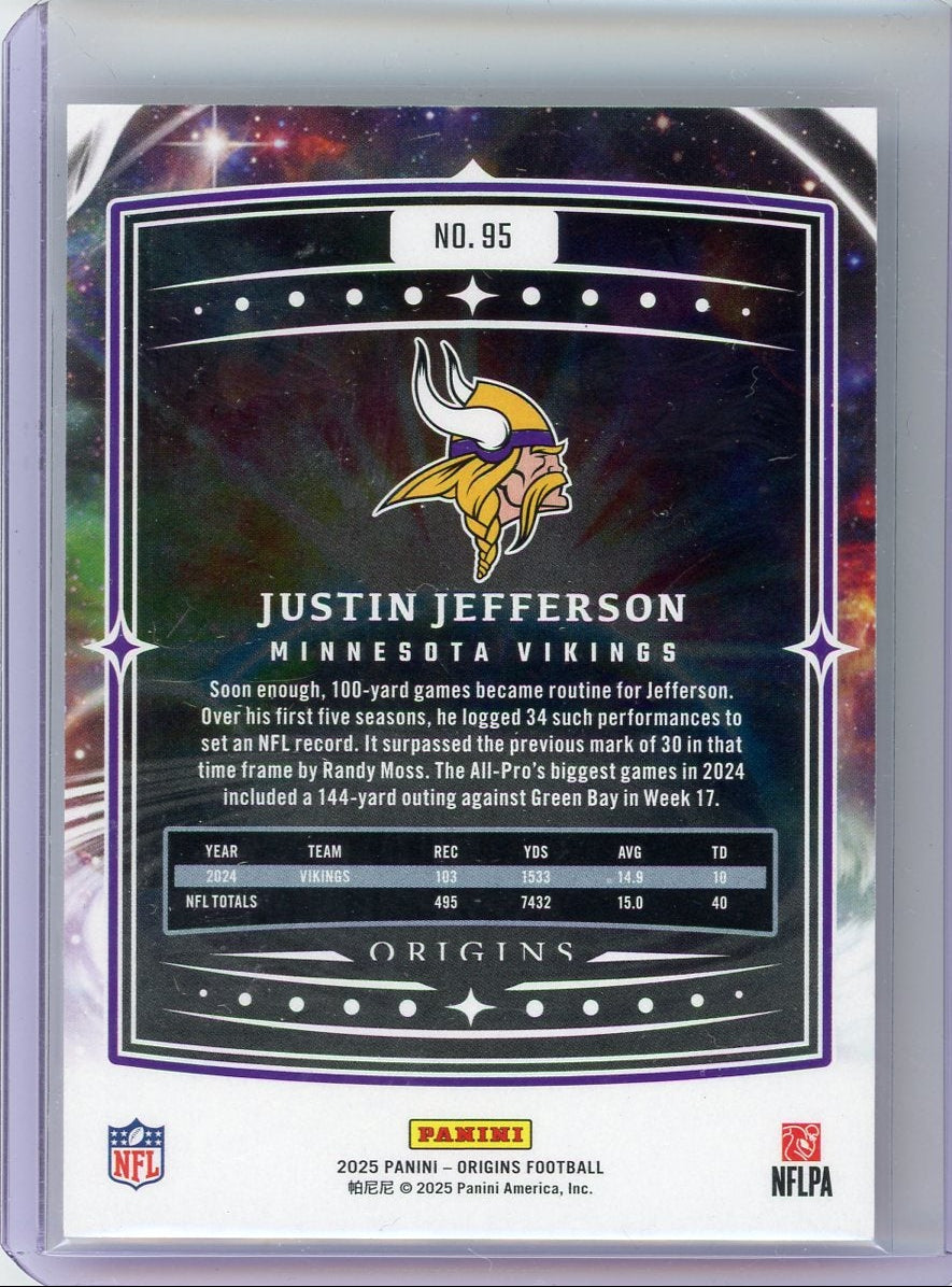 Justin Jefferson 2025 Panini Origins Pink #'d 2/3