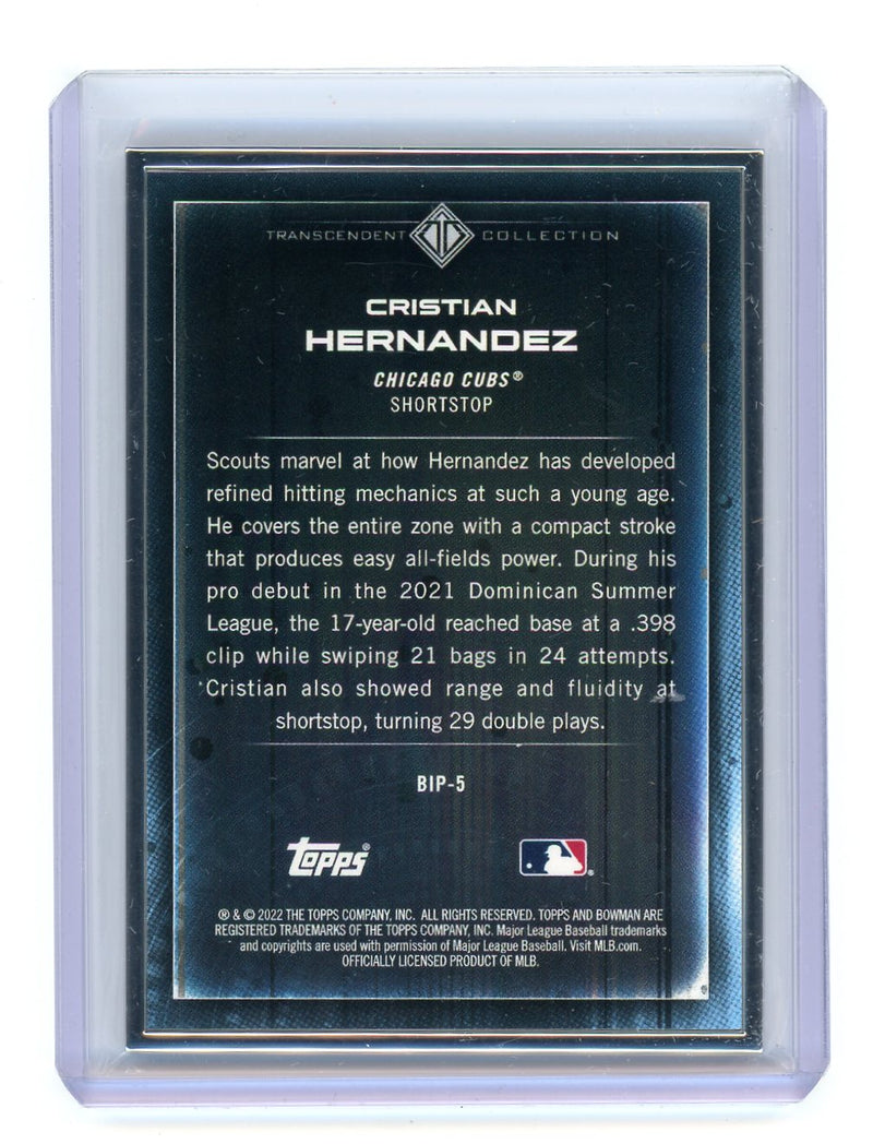 Cristian Hernandez 2022 Bowman Transcendent Collection Bowman Icons /50 variation