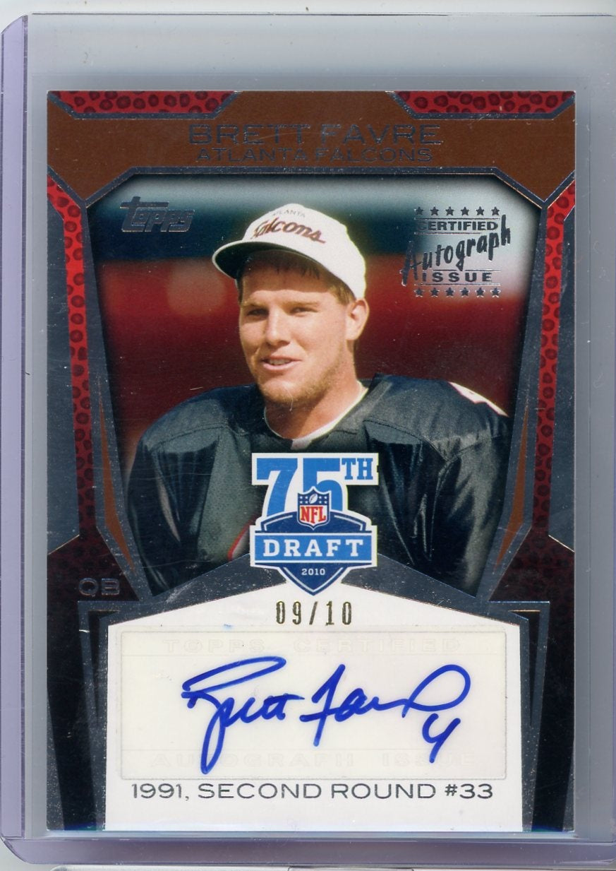 Brett Favre 2010 Topps Draft 75th Anniversary Autographs #'d 09/10