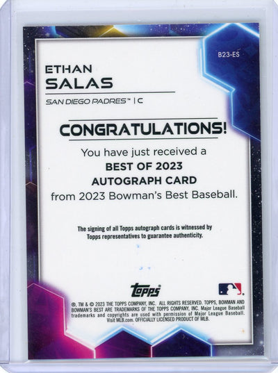 Ethan Salas 2023 Bowman's Best prospect autograph