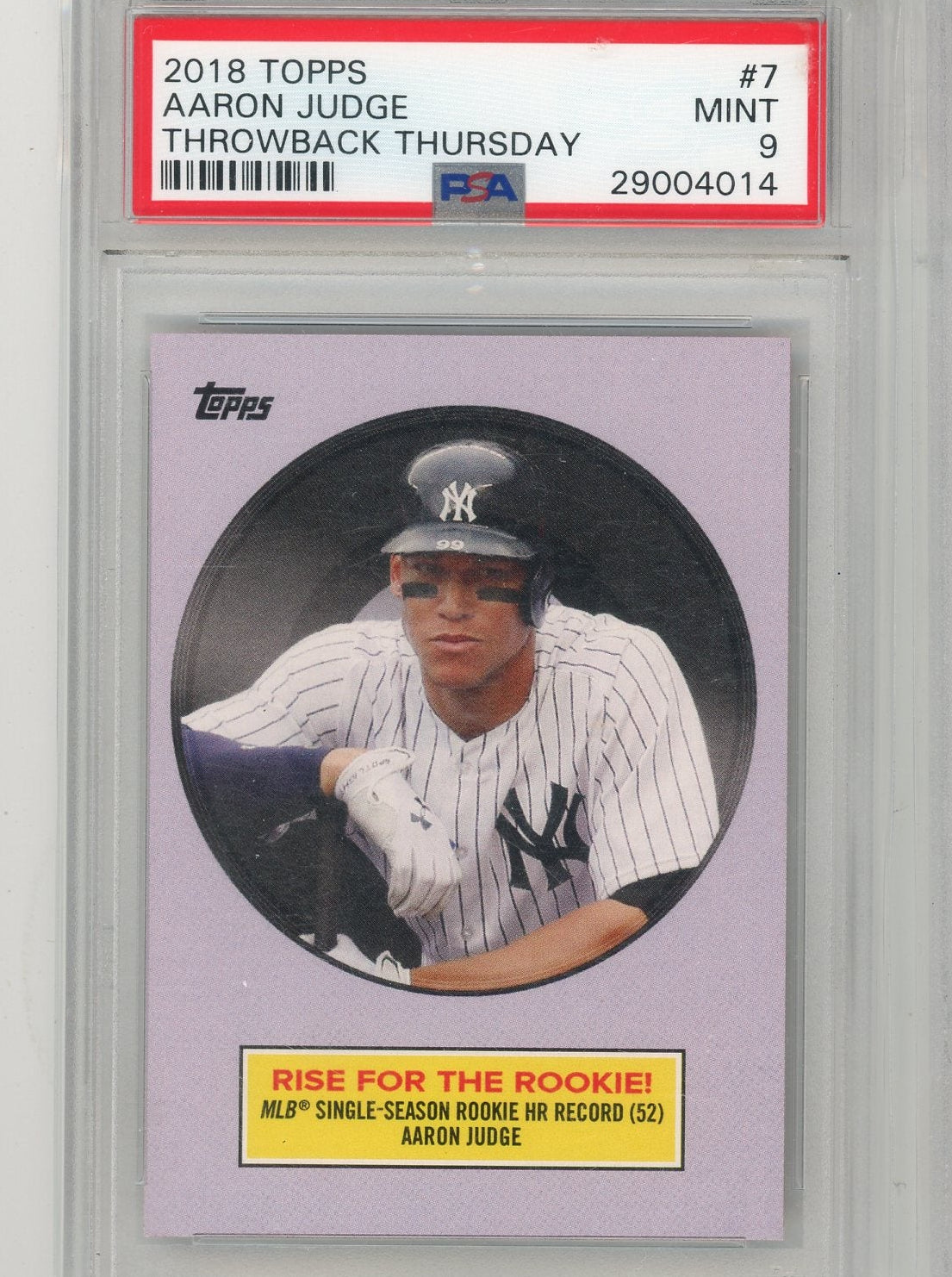Aaron Judge 2018 Topps Throwback Thursday #7 PSA 9