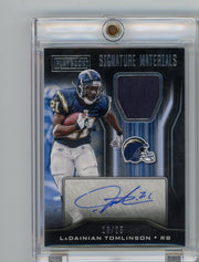 LaDainian Tomlinson 2018 Panini Playbook Signature Materials Prime #'d 18/25