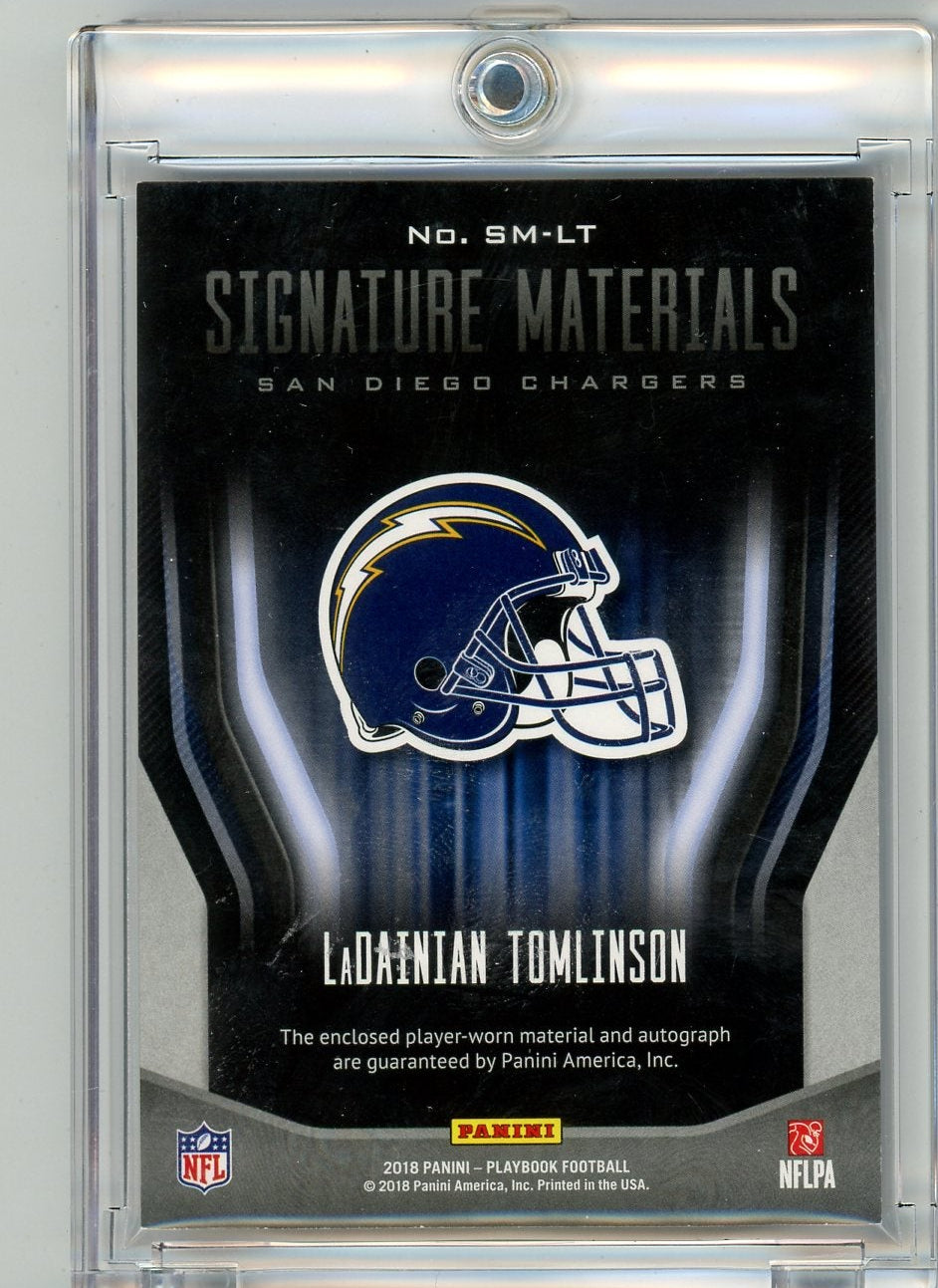LaDainian Tomlinson 2018 Panini Playbook Signature Materials Prime #'d 18/25