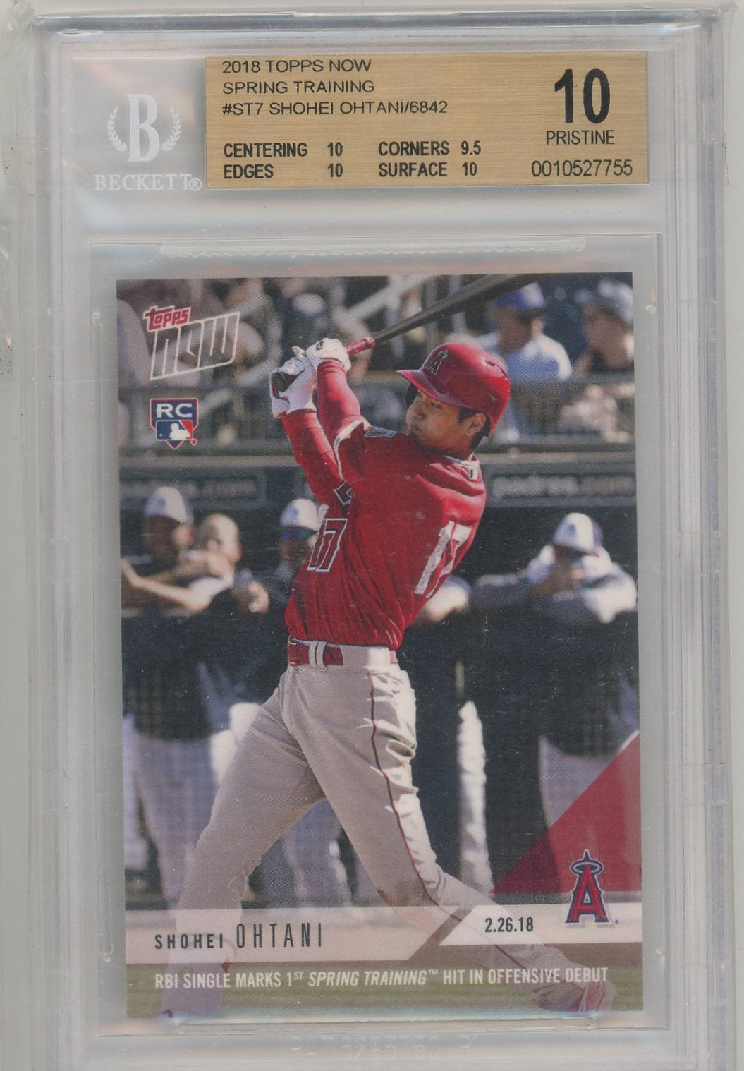 Shohei Ohtani 2018 Topps Now Spring Training #ST7 BGS 10