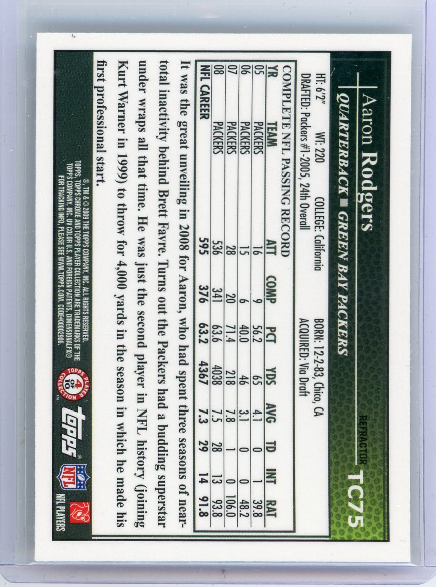 Aaron Rodgers 2009 Topps Chrome Refractor #TC75
