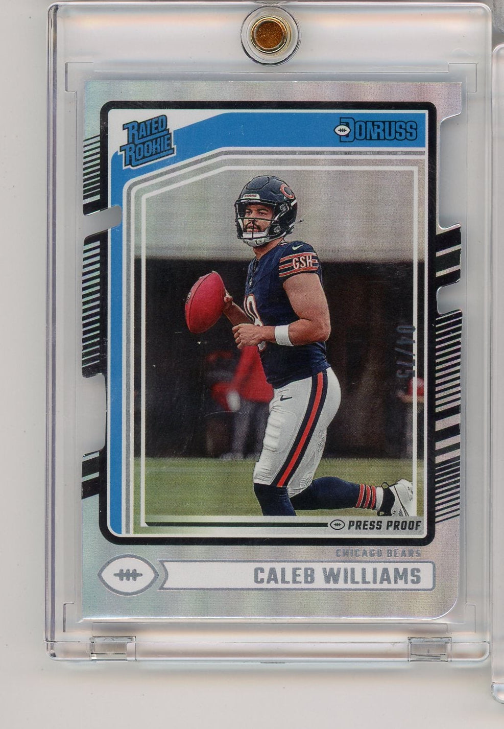 Caleb Williams 2024 Donruss Press Proof Silver Die Cuts Rated Rookie #'d 04/75