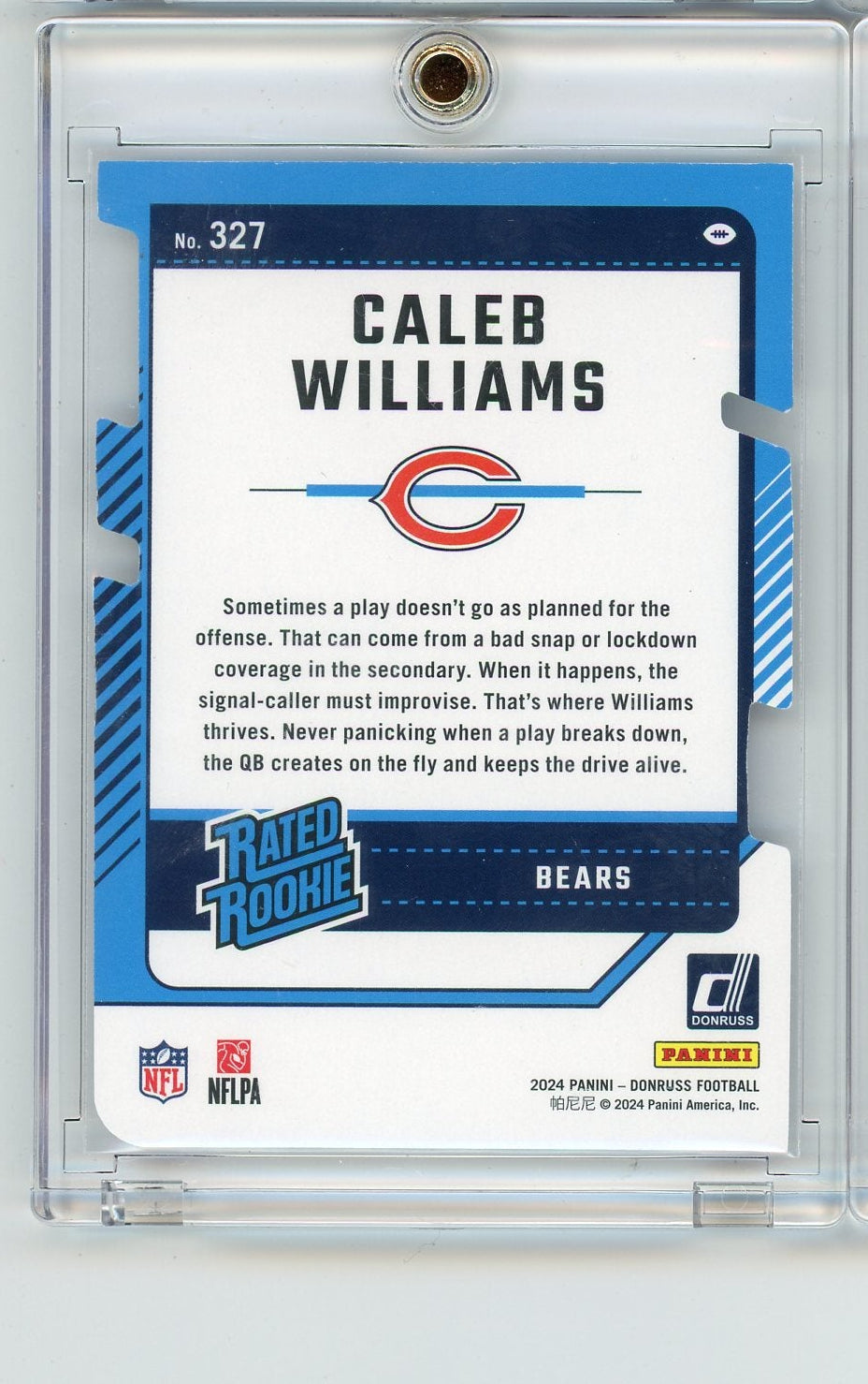 Caleb Williams 2024 Donruss Press Proof Silver Die Cuts Rated Rookie #'d 04/75