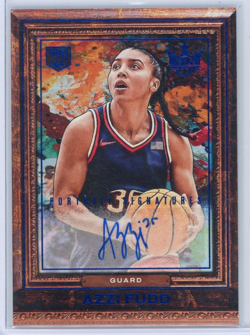 Azzi Fudd 2025-26 Panini Court Kings Basketball Portrait Signatures Blue #'d 06/15