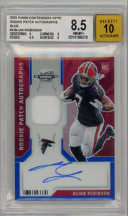 Bijan Robinson 2023 Contenders Optic RPA Blue #'d 10/50 BGS 8.5/10 RC