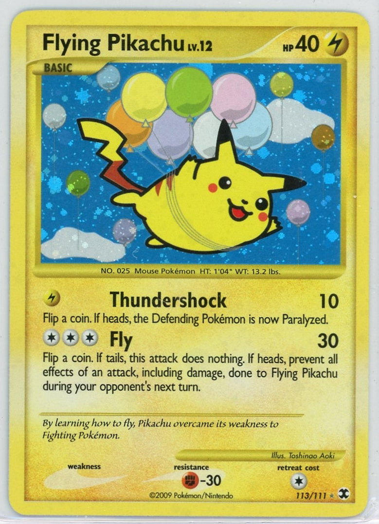 Flying Pikachu Pokémon Rising Rivals Secret rare Holo #113/111 LP