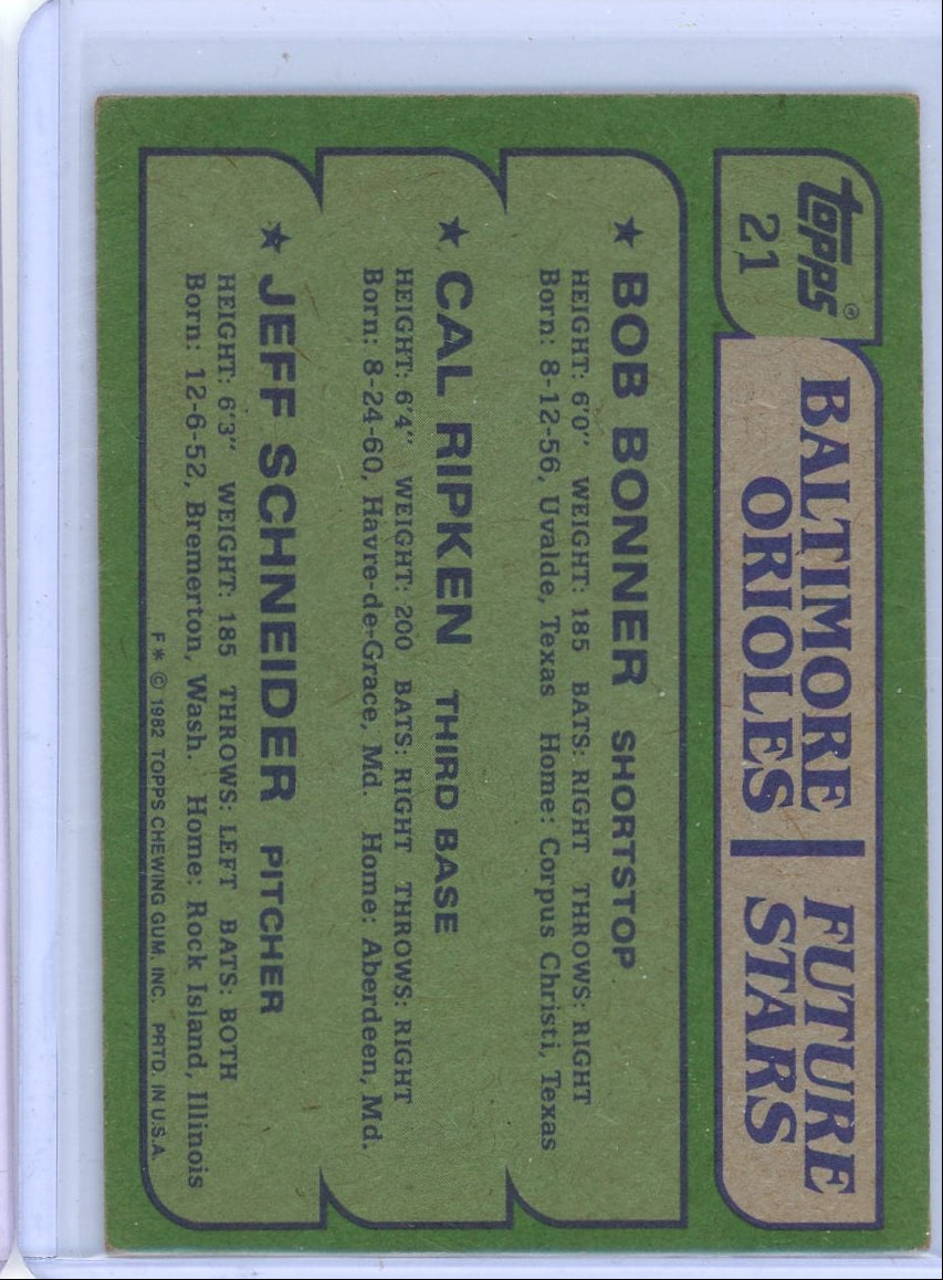 Baltimore Orioles (Cal Ripken Jr.) 1982 Topps Future Stars #21