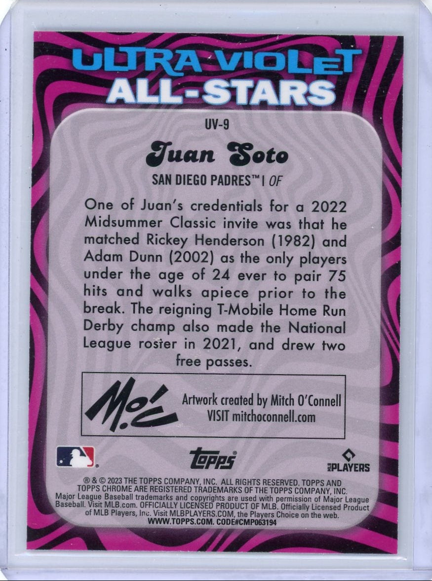Juan Soto 2023 Topps Chrome Ultra-Violet All-Stars SP