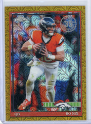 Bo Nix 2026 Topps Silver Pack Gold Mojo Refractor #'d 06/50