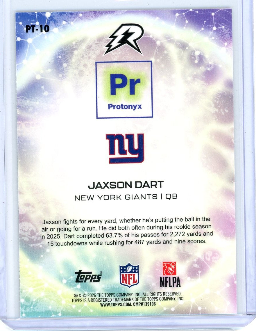 Jaxson Dart 2025 Topps Resurgence Protonyx Refractor #'d 334/425
