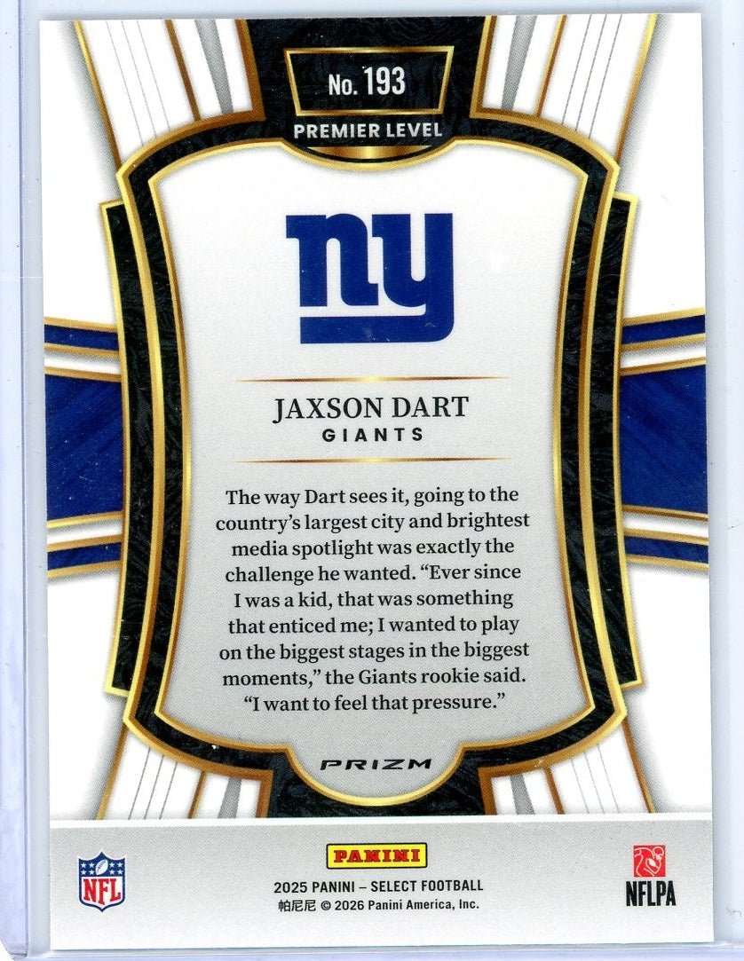 Jaxson Dart 2025 Panini Select Silver Prizm