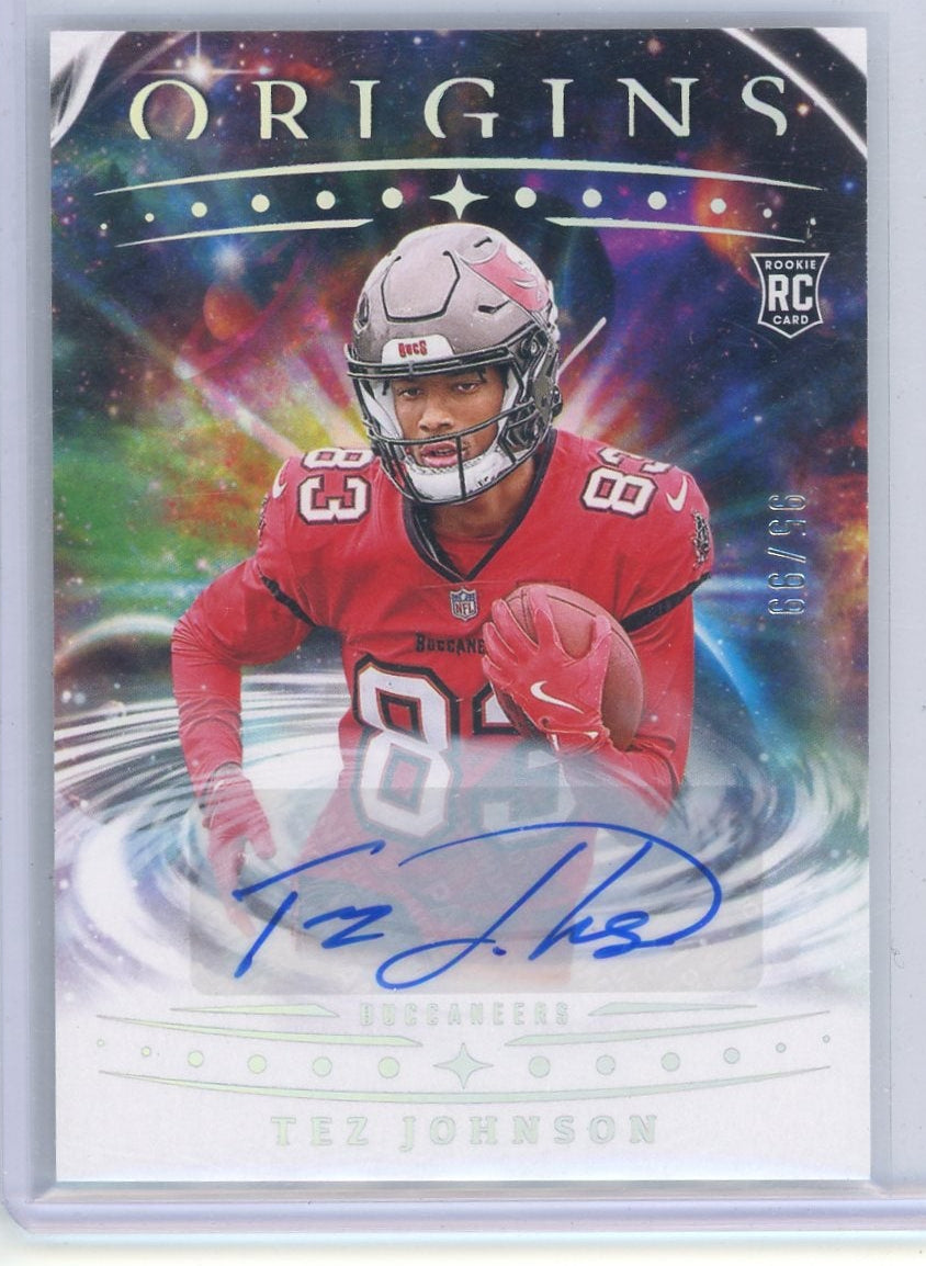 Tez Johnson 2025 Panini Origins Rookie Autograph #'d 95/99