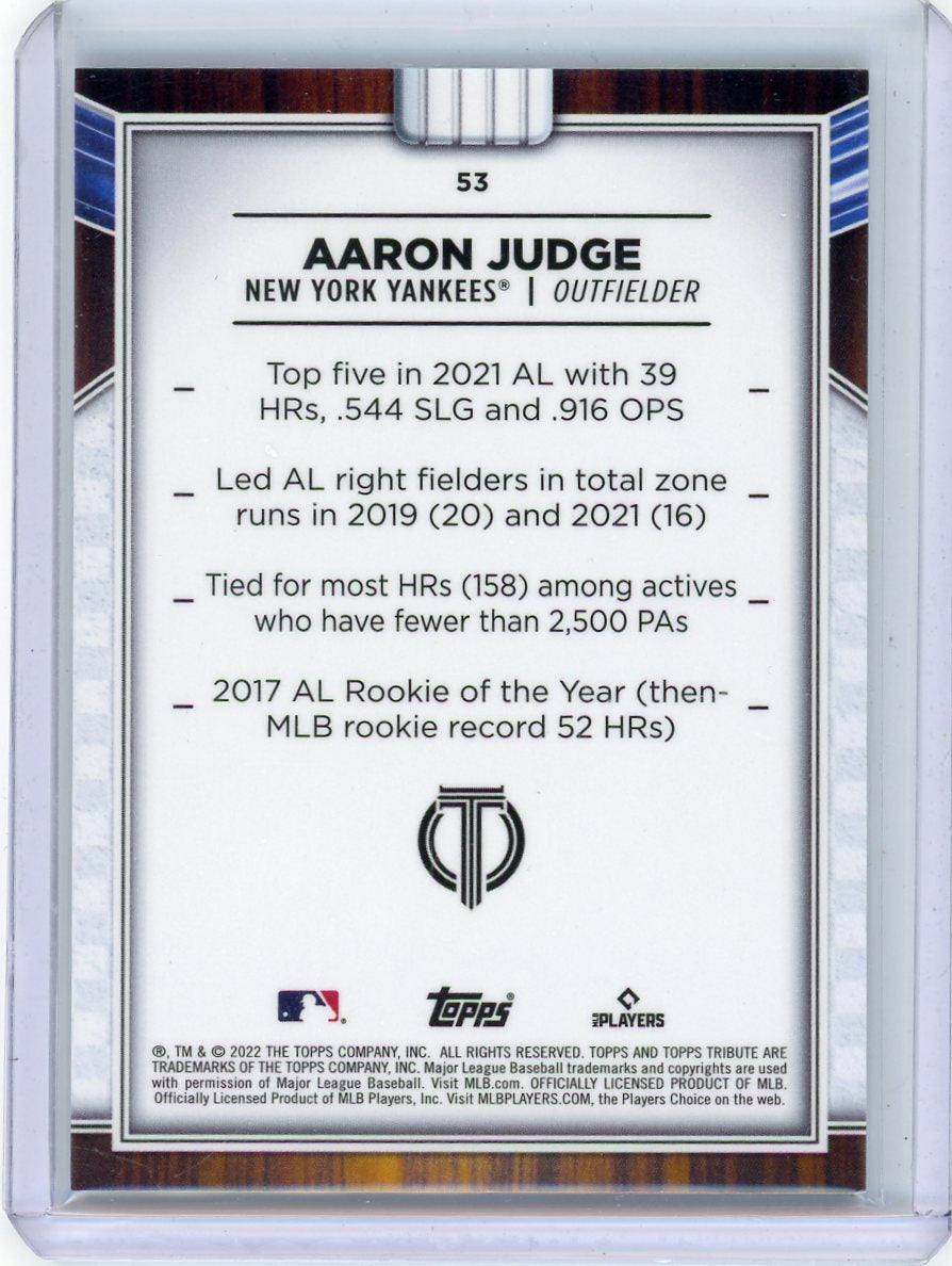 Aaron Judge 2022 Topps Tribute Green #'d 10/99