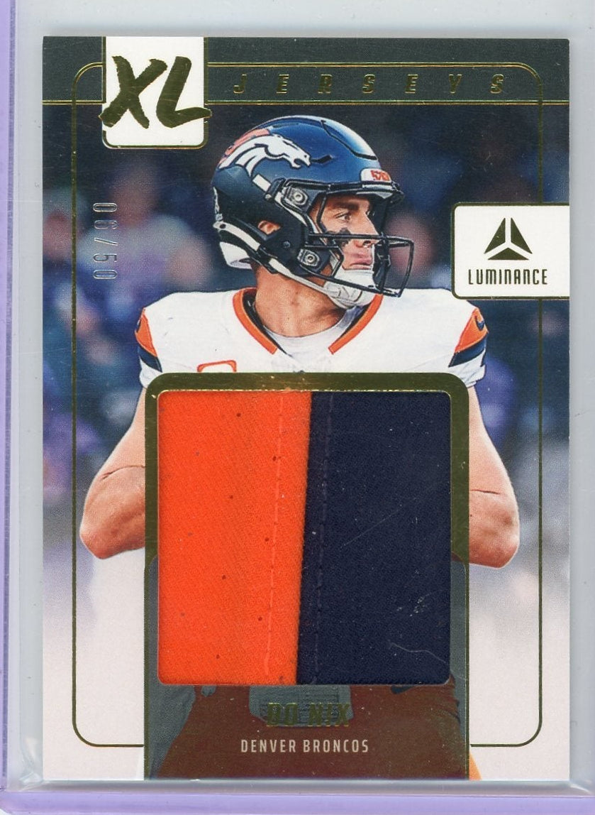 Bo Nix 2025 Panini Luminance Football XL Jerseys #'d 06/50